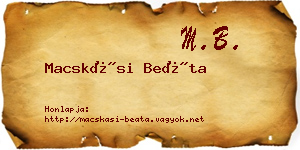 Macskási Beáta névjegykártya