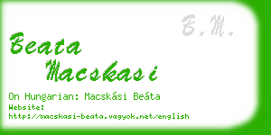 beata macskasi business card