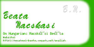 beata macskasi business card
